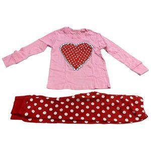 Shelry Little Girls Heart Pajama 2 pieces Set-Size 3 Years